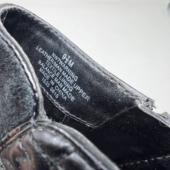 NEW! Nine West Side Zip Suede Boot Bootie Casual Black Quilted - 9.5 - Picture 6 of 8